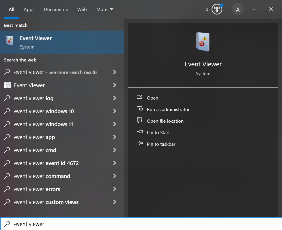 Accessing event viewer logs catapult support